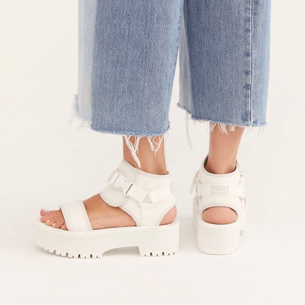 🎯Teva Indio Jewel Platform Ankle Strap Chunky Stripe Vintage y2k block heel 10